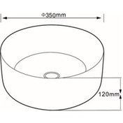 Resim Lena E-7025 Tezgah Üstü Porselen Lavabo 