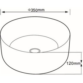 Resim Lena E-7025 Tezgah Üstü Porselen Lavabo 