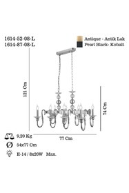 Resim LUCEA BORENO 8 LI ANTIK LAK Y.M AVIZE 8XE14 