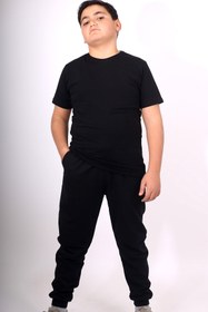 Resim Çiggo Kids Unisex 1 Adet Düz Jogger Eşofman Altı Ve 1 Adet Düz Pamuklu Basic T-shirt 