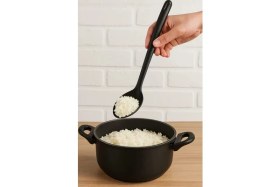 Resim 4’lü Mutfak Seti – Kepçe, Kevgir, Spatula, Kaşık – 220°C Dayanıklı Siyah 