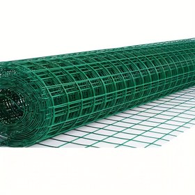Resim Dayanıklı Yeşil PVC Kaplamalı Demir Tel Örgü - Tavuk Kümesi, Bahçe Çitleri ve Şehir Tarımı için Paslanmaz Çelik Izgara Deseni - Hava Koşullarına Dayanıklı & Kolay Kurulum, Görünür Çit | Pas Dirençli Malzeme 