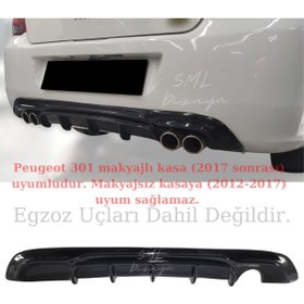 Resim SML Dizayn Peugeot 301 2017-2022 Difüzör Plastik Parlak Siyah Peugeot 301 Arka--difüzör-difizör-bodykit-ek 