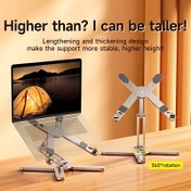 Resim Katlanabilir Laptop Standı 360° Dönebilen Notebook Masası Alüminyum Alaşımlı Tutucu Taşınabilir Kitap Tablet Braketi Isı Dağılımı Ile 
