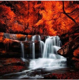 Resim Jms Fıyo Çok Renkli Dıy 5d Elmas Boyama Göl Manzara Elmas Nakış Doğa Manzara Çapraz Dikiş 50x50cm 