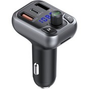 Resim GHK TECH Bluetooth USB3.0 ve Type C PD Hızlı Şarj FM Transmitter 