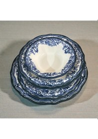 Resim Velour Navy Fulya Yemek Seti 24 Parça Mavi 