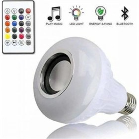 Resim Pazariz Bluetooth Hoparlörlü Kumandalı Rgb Akıllı LED Ampul 