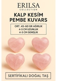 Resim Sertifikalı Kalp Kesim Pembe Kuvars Masaj ve El Taşı – Aşk, Şefkat ve Duygusal Şifa Kristali 