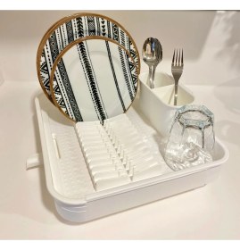 Resim Açılır Kapanır Sürgülü Tabaklık, Bulaşık Kurutma Sepeti, Bej 