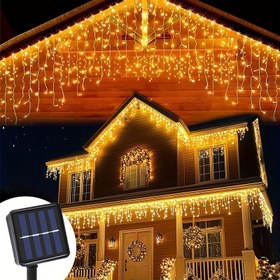 Resim Dış Mekan Güneş Işığı, Dereceli Güneş Icicle Işık, 8 Farklı Işık Modu, Pencere Sergileri, Peri Dizi Işık, Noel, Cadılar Bayramı ve Paskalya Kutlamaları için Uygundur. Yatak Odaları, Avlular, Bahçeler, Düğünler, Partiler ve Pencereler için Dekorasyon için Uygundur. 