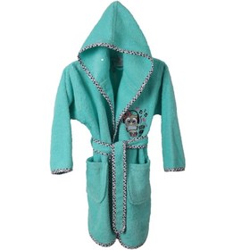 Resim Ecocotton Organik Pamuk 3-4 Yaş Çocuk Bornoz - Melodica Mint 