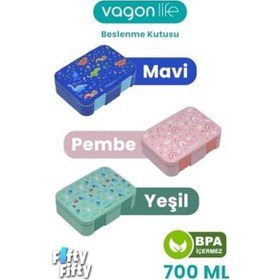 Resim 700 Ml Tek Kat Sızdırmaz,karışmaz Üç Bölmeli Çocuk Beslenme Kutusu -ffb096-700 Diğer 