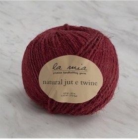 Resim La Mia Natural Jute Twine 100 Gr Bordo Jüt İp - L211 - 34105 