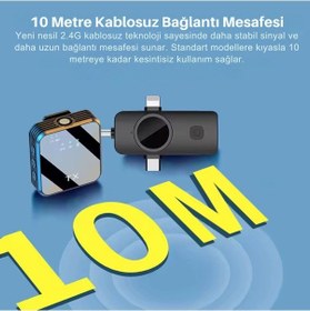Resim Shopytech Kablosuz 4 Ü 1 Arada Yaka Mikrofonu Type-c Lightning 3.5mm Uyumlu Gürültü Azaltmalı Telefo 
