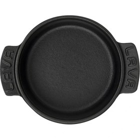 Resim Lava Döküm Yuvarlak Güveç Kabı Döküm Demir Yekpare Çift Kulplu Çap(Ø)11cm. 