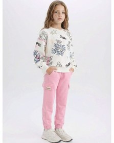 Resim DeFacto Kız Çocuk Kargo Cepli Beli Paçası Lastikli Jogger Eşofman Altı D2872A824WNPN445 Pembe 