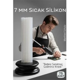 Resim Bucuks Mey Ithalat® 75'li Set: 7mm Ince Ultra-Şeffaf Profesyonel Sıcak Silikon – Kristal Berraklığında Güçlü Yapışkan 