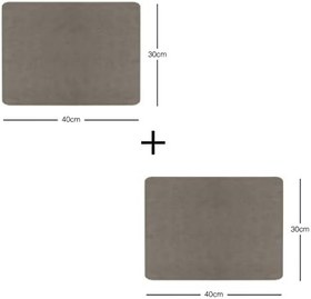 Resim Ocean Home Textile 2'li Gri Renk Deri Amerikan Servis 40 x 30 cm 