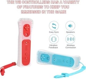 Resim Nintendo Wii ve Wii U Denetleyici ile Uyumlu Uzaktan Kumanda ve Nunchuck Denetleyici, Silikon Kılıf ve Bilek Kayışı ile Crifeir 2Pack Wii Kontrol Cihazı (BR) 
