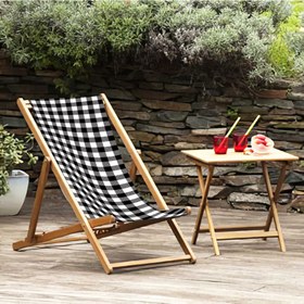Resim Black - White Katlanabilir Şezlong - Şezlong SZ118 - Sadece Kumaş 
