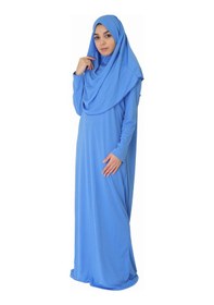 Resim Zehranaz Namaz Elbisesi Açık Gök Mavisi Fermuarsız Namaz Elbisesi 