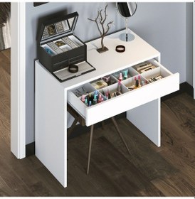 Resim Arya Novella Kulpsuz Mode Çekmeceli Makyaj & Calışma Masası / Dresuar Beyaz 