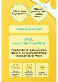 Resim Missha A'PIEU Hamamelis Sheet Mask Yağlanma ve Gözenek Karşıtı Kağıt Maske 