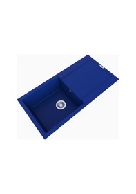 Resim Polex Cristalüx Granit Evye P-X1 Mavi Tezgah Altı Ve Tezgah Üstü Mutfak Evyesi 98x49.5 CM 