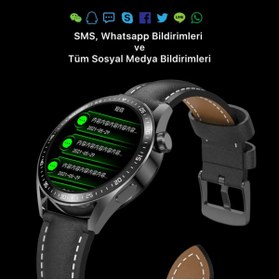 Resim LOOKUP NEW Watch Siyah 46mm G3 (gn1) Nfc Bluetooth Gps Akıllı Saat Iphone Ve Android Tüm Telefonlara Uyumlu 