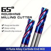 Resim AUGUSTTOOLS 65° Pitch Tungsten Çelik 4-Flute End Mill, Karbür Gömülü, Paslanmaz Çelik Ham İşleme Frezesi, 2-Flute Freze Kesici, 65° Pitch, 2-Flute Freze Kesici, AUGUSTTOOLS 