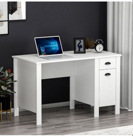 Resim Optima Çalışma Masası - Beyaz / Beyaz Beyaz 