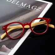 Resim 2025 Yeni Tasarım Retro Sanat Küçük Çerçeve Gözlükler - El Yapımı Ahşap Bacaklar, Kırmızı & Siyah Vurgularla Tam Çerçeveli Dekoratif Gözlükler, Unisex Günlük Sokak Stili Moda Aksesuarı, Erkekler ve Kadınlar için Mükemmel Tatil Hediyesi, Vintage Gözlükler, Günlük Kullanım İçin Gözlükler, Minimalist Gözlükler, Dayanıklı Gözlükler 