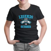 Resim Legends Born in October - Arrow Siyah Çocuk Tshirt 