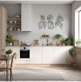 Resim Metal Duvar Dekorasyonu 3 Parça Soyut Kadın 3 Pieces Abstract Woman Metal Duvar Tablosu Soyut 