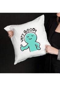 Resim Very Good Yazılı Sevimli Karakter Tasarımlı Dekoratif Yastık Kılıfı Eğlenceli Baskı, İçi Boş Çok Renkli 