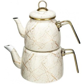 Resim Nishev Havana Serisi Emaye Çaydanlık Takımı - Beyaz 