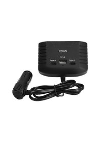 Resim 3 Lü Çakmak Soketi 120w Çakmaklık Çoğaltıcı 2 Usb 1 Type-c Araç Şarj Cihazı Çakmak Çoklayıcı 