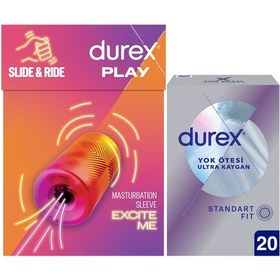 Resim Durex Yok Ötesi Ultra Kaygan Prezervatif 20'li + Manuel Mastürbatör 