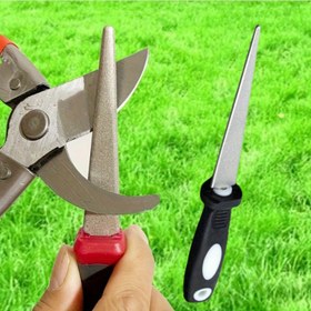 Resim Makas & Bıçaklar için Kolay Tutuşlu Çift Taraflı Elmas Bileme Taşı - Çok Yönlü, Montaj Gerektirmez, Kaymaz Sap, Bahçe Aletleri & Mutfak Gereçleri için İdeal 