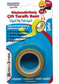 Resim Vodaseal Super Fix Güçlendirilmiş Çift Taraflı Bant 25mmx3mt 