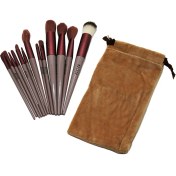 Resim AYDOGANTICARET44 13PCS Eflatun Kadife Torbalı Makyaj Fırça Set (5199) 