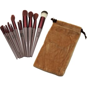 Resim AYDOGANTICARET44 13PCS Eflatun Kadife Torbalı Makyaj Fırça Set (5199) 