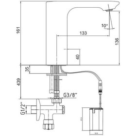 Resim Eca Compact Fotoselli Lavabo Bataryası Pilli 108108037 Çift Su Girişli 