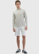 Resim Ramsey Ekru Düz Örme Jogging Fit Spor Bermuda 