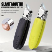 Resim 1 adet Büyük Açılı Tırnak Makası Anti-Splatter Tasarımı ile - Paslanmaz Çelik, Eğik Bıçak Kolay Kesim için, Ayak Tırnakları ve Parmak Tırnakları için İdeal, Tırnak Bakım Aracı|Ergonomik Sap|Keskin Bıçak, Tırnak Makası 