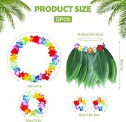 Resim Nessiworld Çocuk Hawaii Kostüm Seti - Yaprak Etek &amp; Hawaii Set - 5 Parça 