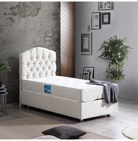 Resim Setaymobilya Baza, Zümrüt Krem Tek Kişilik Baza + Başlık + Orthosoft Yatak 