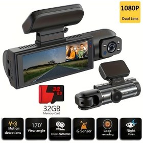 Resim 1080p Dash Kamera 3.16 İnç Dash Cam - 32g Sd Kartı, Hd Gece 