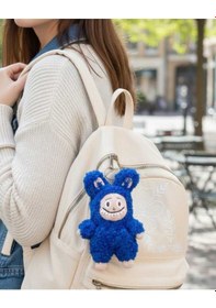 Resim Büyük Labubu Amigurumi Anahtarlık El Örgüsü 16 Cm Anahtarlık & Çanta Süsü Lacivert 